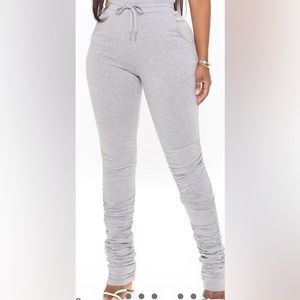 Grey stacked leggings